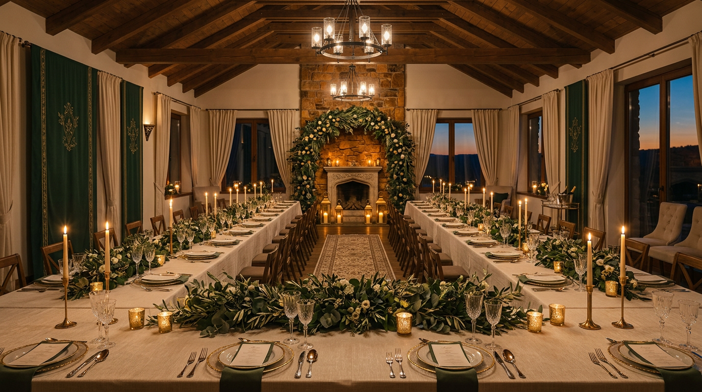 Slavnostně připravený sál Velardom