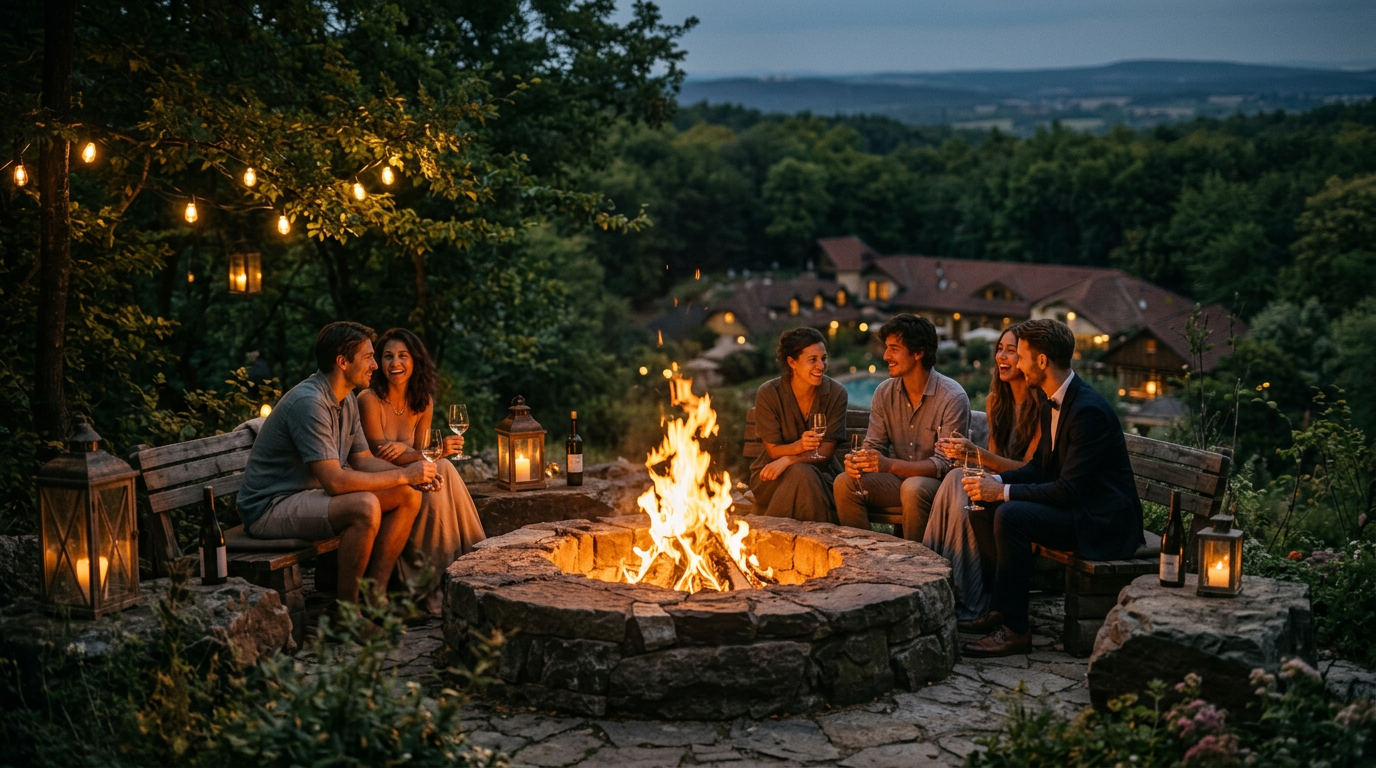 Večerní atmosféra u ohniště