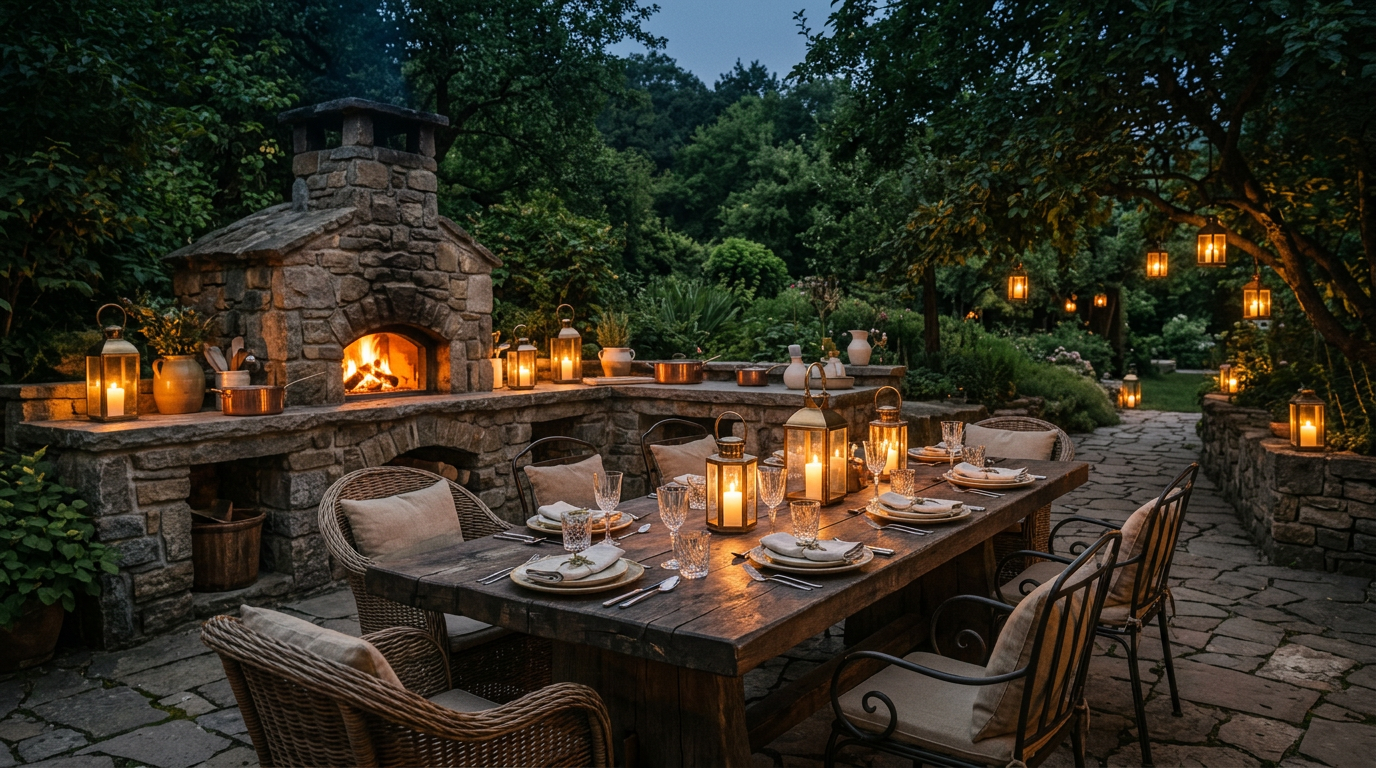 Garden kitchen a venkovní stolování